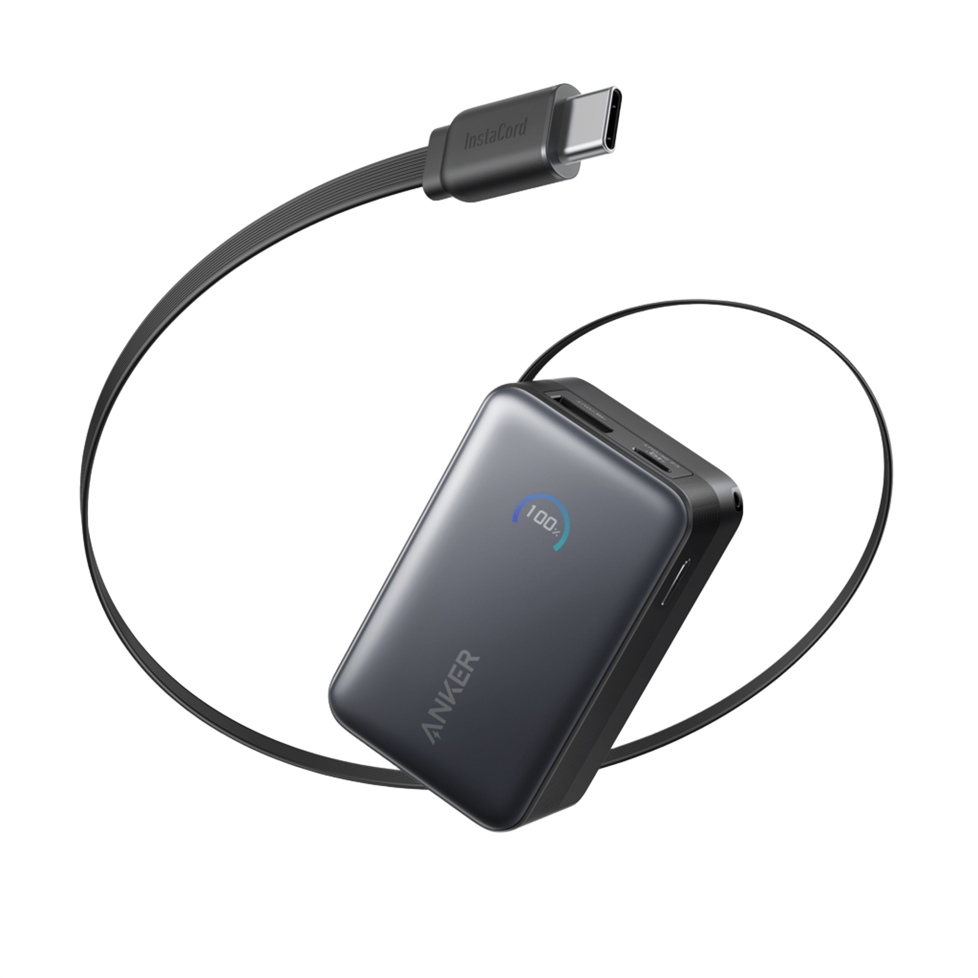 Nano Power Bank (10K, 45W, Built-In Retractable USB-C Cable)