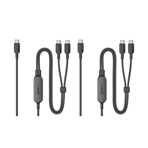 140W 2-in-1 USB-C to USB-C Cable 2 Pack